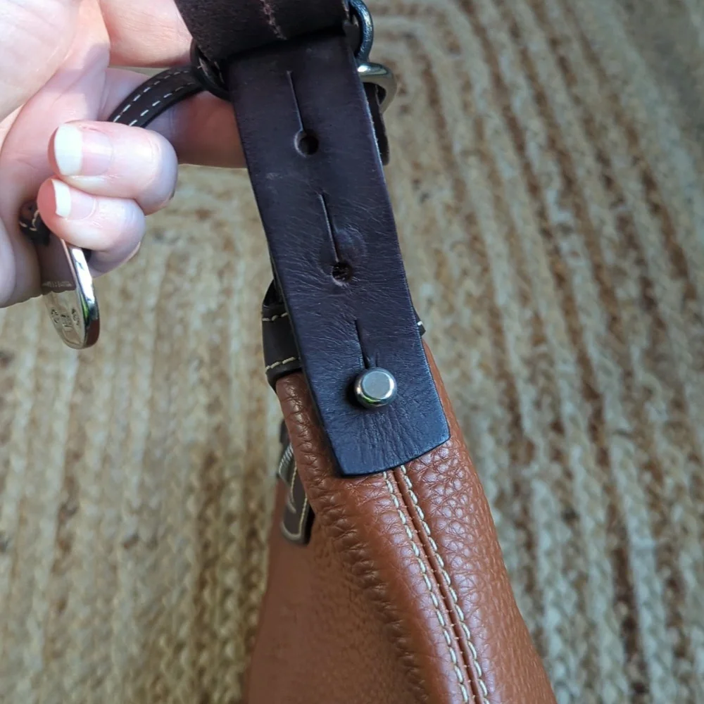 Dooney & Bourke Brown Leather Hobo Handbag - Picture 12 of 16